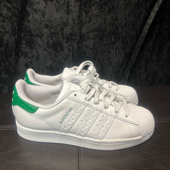 Adidas Superstar Originals Classic Shell-toe Cloud White Green Size 6 - Picture 8 of 11